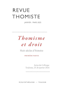 Revue Thomiste 2025, no 01
